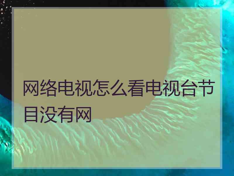 网络电视怎么看电视台节目没有网