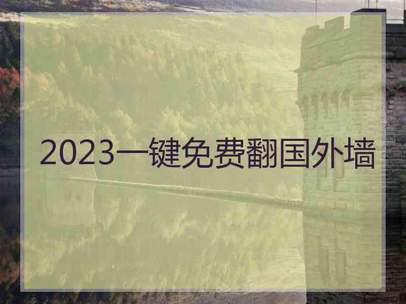 2023一键免费翻国外墙