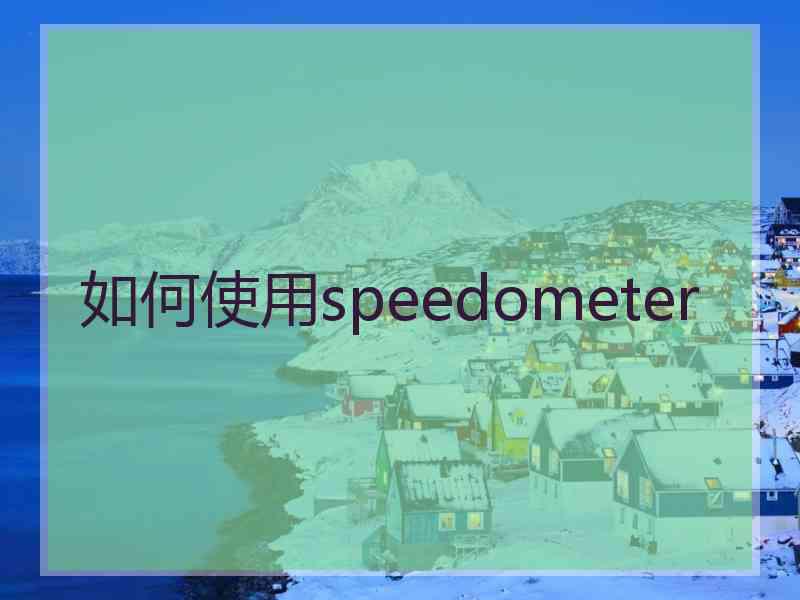 如何使用speedometer