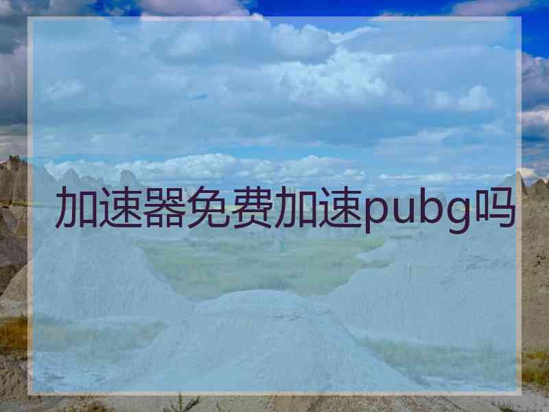 加速器免费加速pubg吗