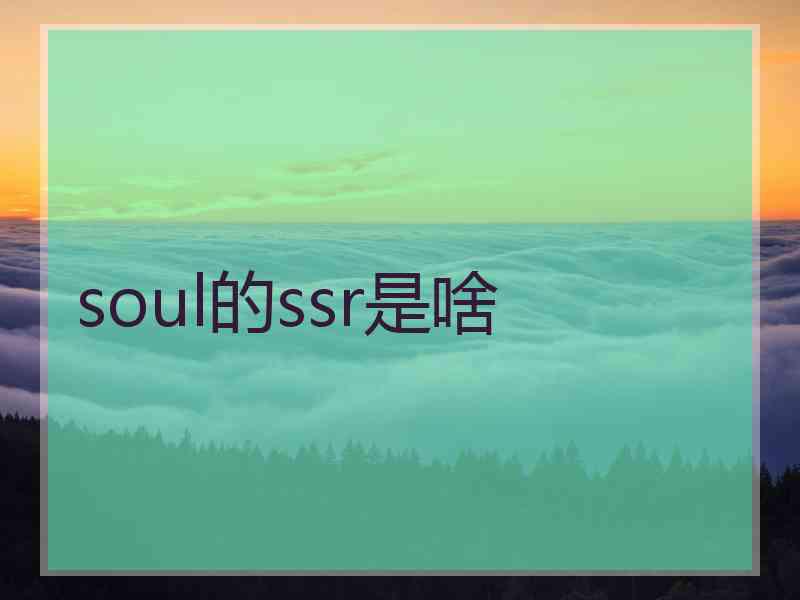 soul的ssr是啥