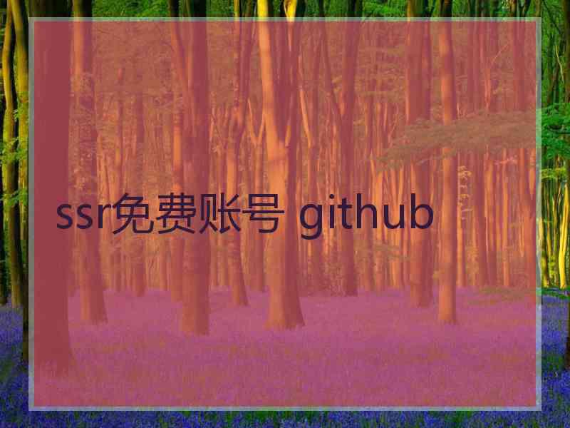 ssr免费账号 github