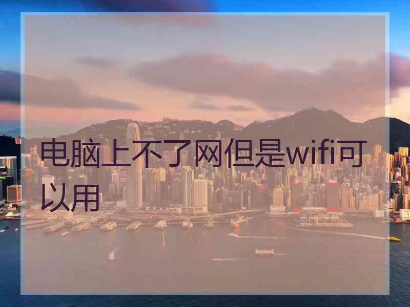 电脑上不了网但是wifi可以用