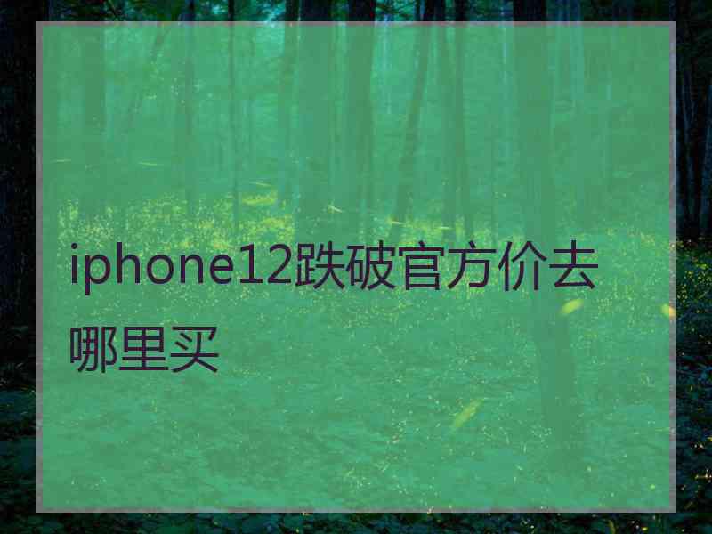 iphone12跌破官方价去哪里买