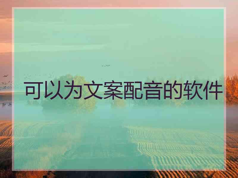 可以为文案配音的软件