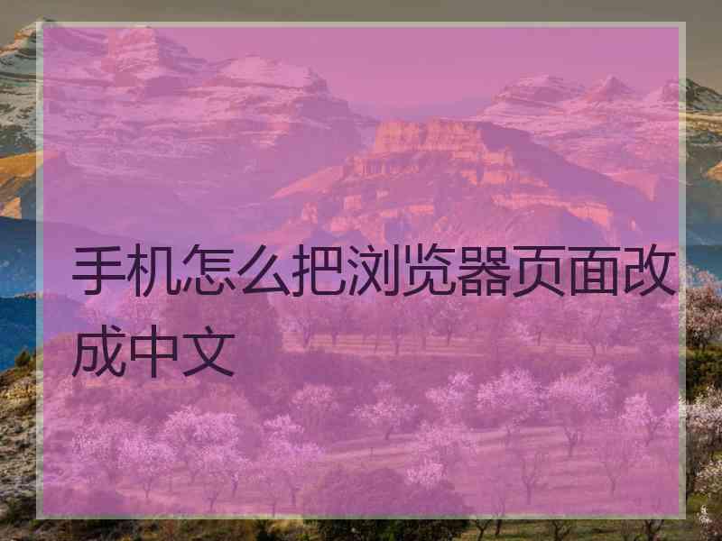 手机怎么把浏览器页面改成中文