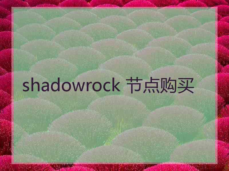 shadowrock 节点购买