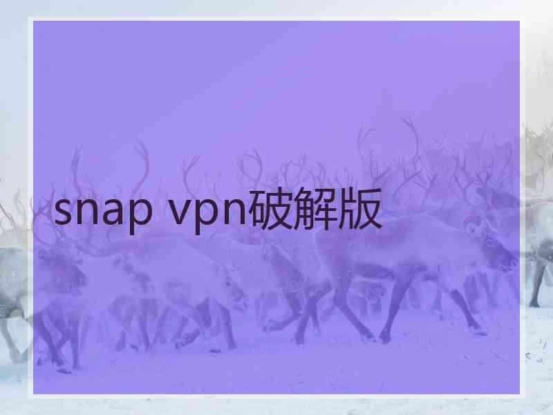 snap vpn破解版