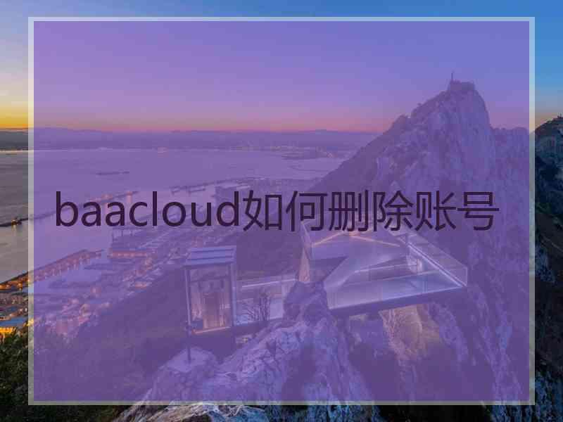 baacloud如何删除账号