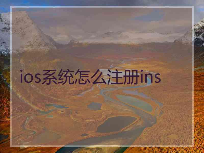 ios系统怎么注册ins