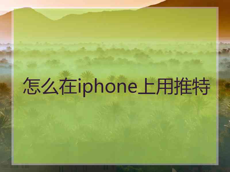 怎么在iphone上用推特